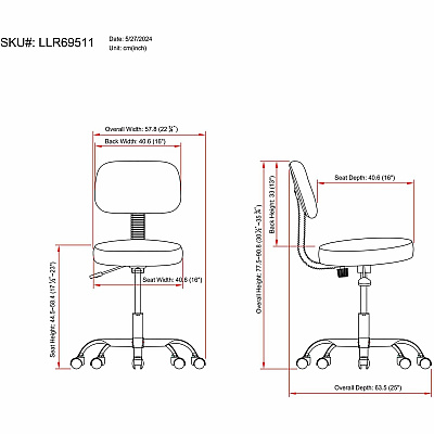 Lorell 16" Round Seat Pneumatic-Lift Stool with Back (LLR69511)
