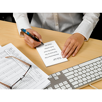 Post-it Grid-Lined Notes, 4 in x 6 in, White with Blue Grid (MMM660SSGRID)