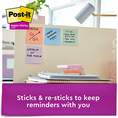 Post-it Super Sticky Notes Cabinet Pack - Wanderlust Pastels Color Collection (MMM65424NHCP)