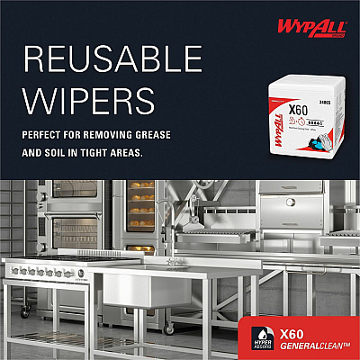 Wypall GeneralClean X60 Multi-Task Cleaning Cloths (KCC34865)