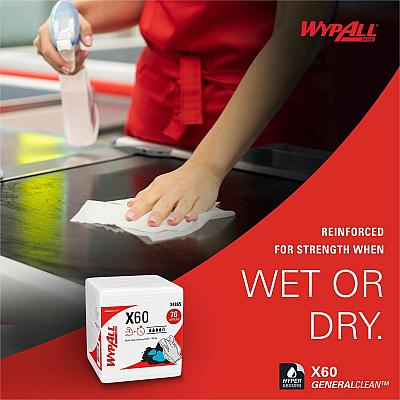 Wypall GeneralClean X60 Multi-Task Cleaning Cloths (KCC34865)