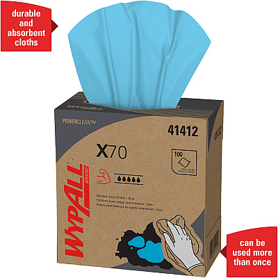 Wypall PowerClean X70 Medium Duty Cloths - Pop-Up Box (KCC41412)