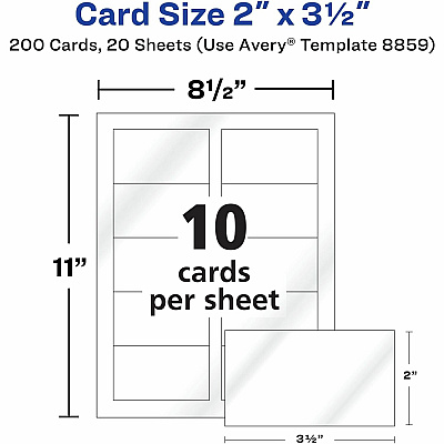 Avery Clean Edge Business Cards, 2" x 3.5" , Glossy, 200 (08859)