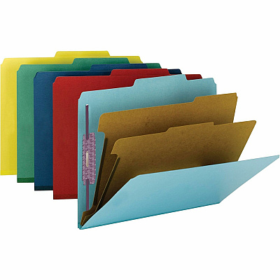 Smead Premium Pressboard Classification Folders with SafeSHIELD Coated Fastener Technology (SMD14201)