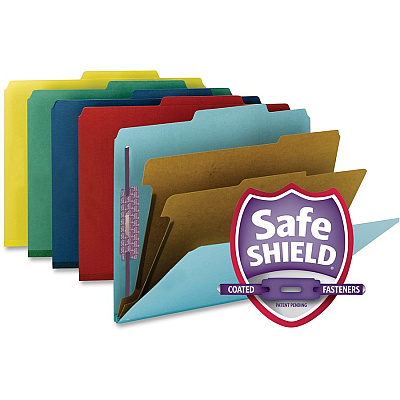 Smead Premium Pressboard Classification Folders with SafeSHIELD Coated Fastener Technology (SMD14203)