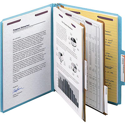Smead Premium Pressboard Classification Folders with SafeSHIELD Coated Fastener Technology (SMD14204)