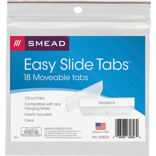 Smead Easy Slide Hanging Folder Tabs (64626)