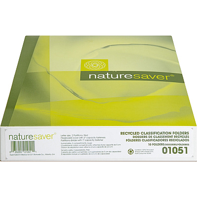 Nature Saver 2/5 Tab Cut Letter Recycled Classification Folder (NAT01051)