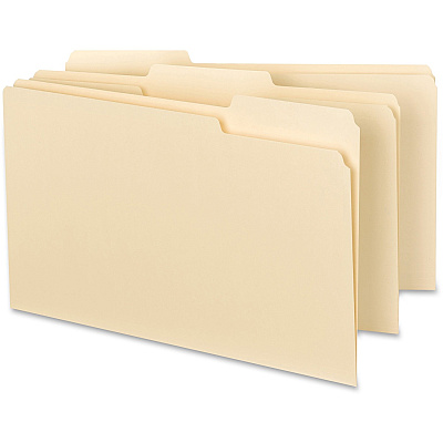Business Source 1/3 Tab Cut Legal Recycled Top Tab File Folder (BSN43560)