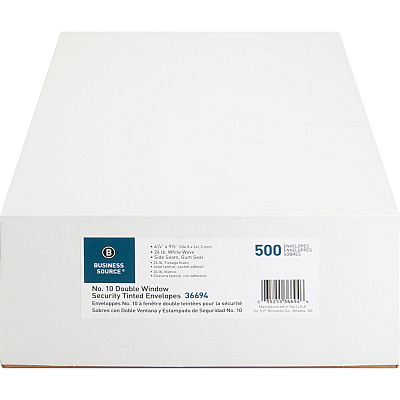 Business Source No. 10 Double-Window Invoice Envelopes (BSN36694)