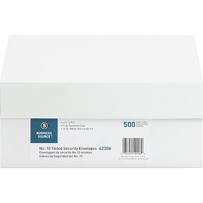 Business Source No.10 Regular Tint Security Envelopes (BSN42206)