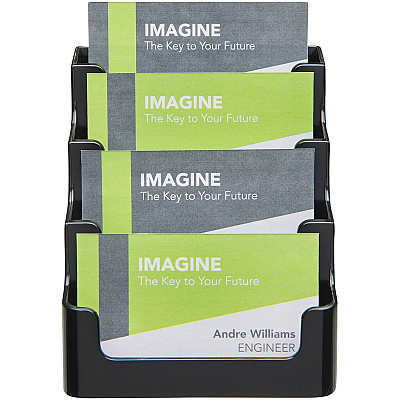 deflecto 4 Tier Business Card Holder (DEF90404)