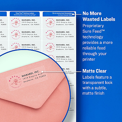 Avery Easy Peel Inkjet Printer Mailing Labels (AVE18661)