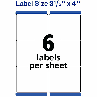 Avery Clear Shipping Labels, Sure Feed, 3-1/3" x 4" 300 Labels (AVE15664)