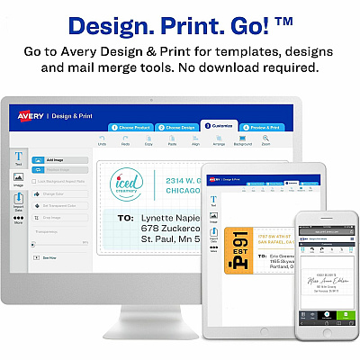 Avery Clear Shipping Labels, Sure Feed, 2" x 4" , 100 Labels (AVE15663)