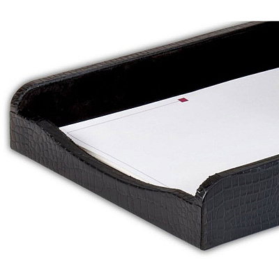 Dacasso Crocodile Embossed Leather Letter Tray (A2201)