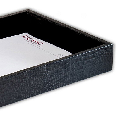 Dacasso Crocodile Embossed Leather Letter Tray (A2201)