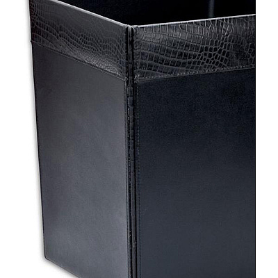 Dacasso Crocodile Embossed Leather Waste Basket (A2203)