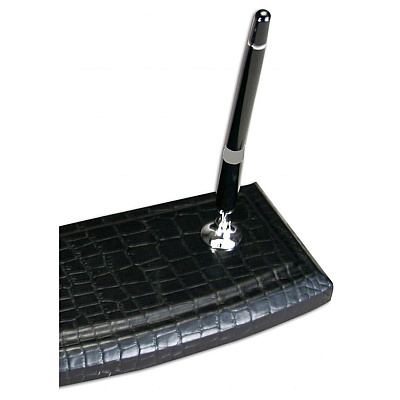 Dacasso Crocodile Embossed Black Leather Pen Stand (A2212)