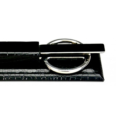 Dacasso Crocodile Embossed Black Leather Library Set (A2219)