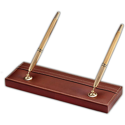 Dacasso Rustic Leather Pen Stand (A3204)