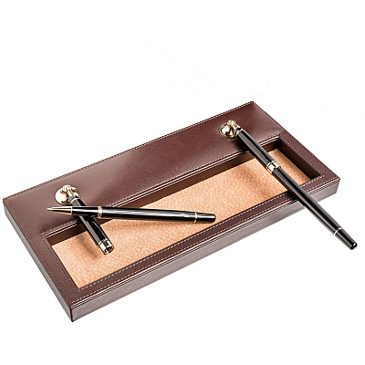 Dacasso Leather Double Pen Stand (A3404)