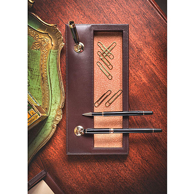 Dacasso Leather Double Pen Stand (A3404)