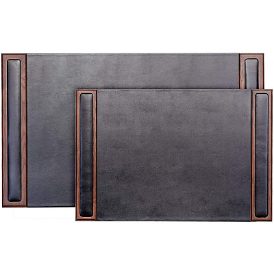 Dacasso Walnut & Leather Side-Rail Desk Pad (P8402)
