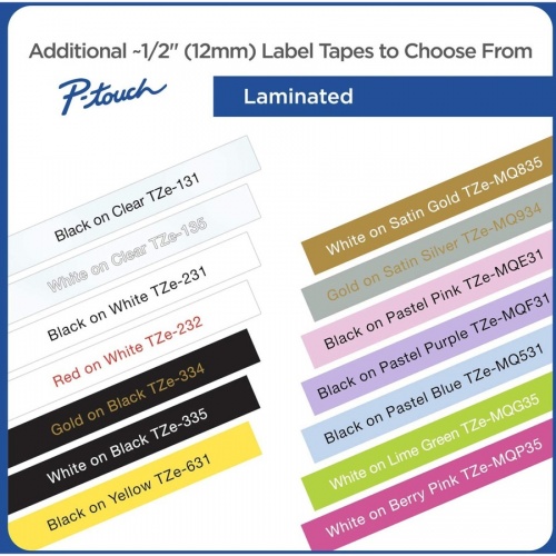 Brother 1/2" Black/Clear Laminated TZe Tape Value Pack (TZE1312PK)