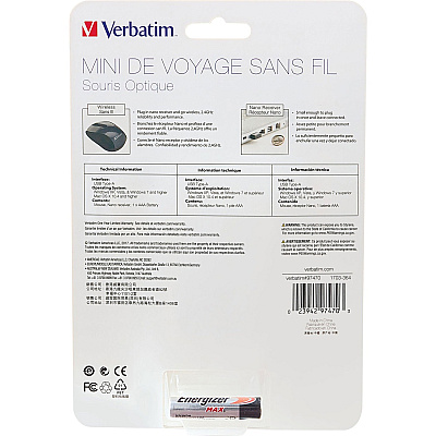Verbatim Wireless Mini Travel Optical Mouse - Graphite (97470)