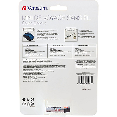 Verbatim Wireless Mini Travel Optical Mouse - Blue (VER97471)