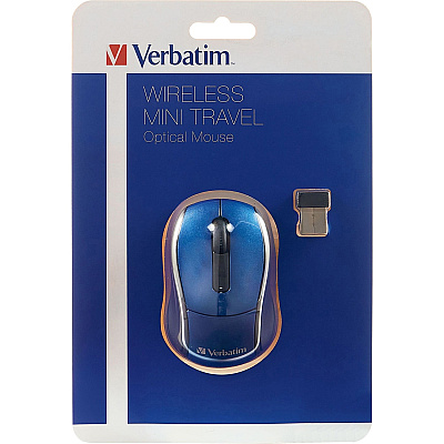Verbatim Wireless Mini Travel Optical Mouse - Blue (VER97471)