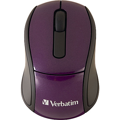 Verbatim Wireless Mini Travel Optical Mouse - Purple (97473)