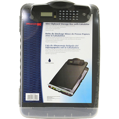 Officemate Slim Clipboard Storage Box with Calculator (OIC83306)