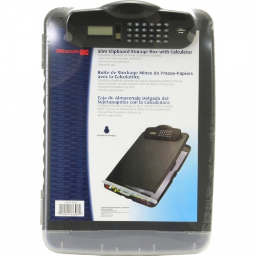 Officemate Slim Clipboard Storage Box with Calculator (83306)