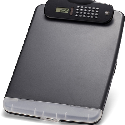 Officemate Slim Clipboard Storage Box with Calculator (OIC83306)