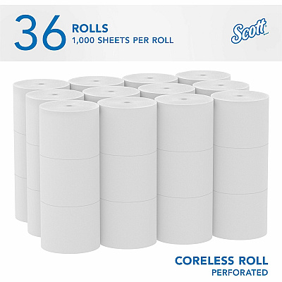 Scott Essential Coreless High-Capacity Standard Roll Toilet Paper (KCC04007)