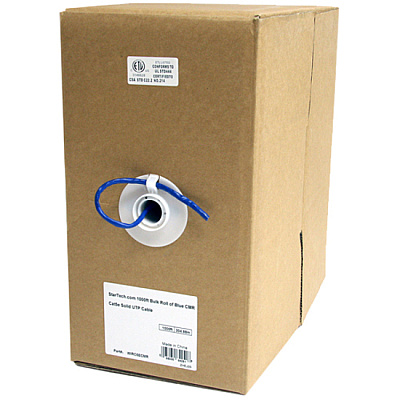 StarTech Bulk Cat 5e Ethernet Cable - 1000 Ft. (304,8m) - Solid - Cmr-rated - Blue - Taa Compliant (WIRC5ECMR)