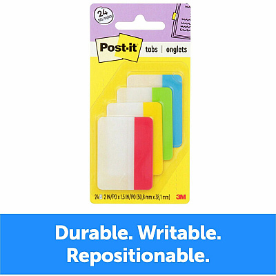 Post-it Durable Tabs - Primary Colors (MMM686ALYR)