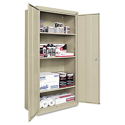 Alera Standard Assembled Storage Cabinet, 36w x 18d x 72h, Putty (ALECME7218PY)