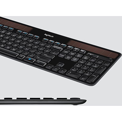 Logitech K750 Wireless Solar Keyboard for Windows, 2.4GHz Wireless with USB Unifying Receiver, Ultra-Thin, Compatible with PC, Laptop (LOG920002912)