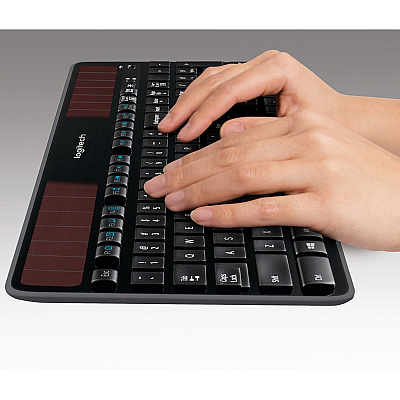 Logitech K750 Wireless Solar Keyboard for Windows, 2.4GHz Wireless with USB Unifying Receiver, Ultra-Thin, Compatible with PC, Laptop (LOG920002912)