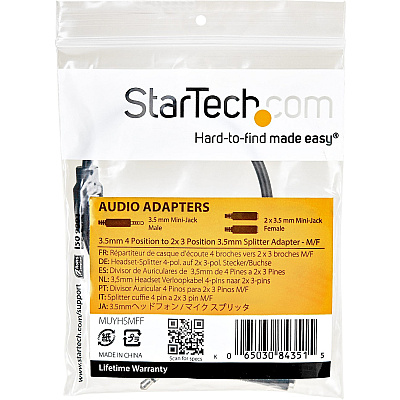 StarTech Headset Adapter With Headphone/mic Plugs (MUYHSMFF)