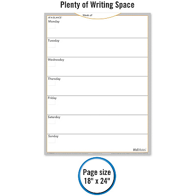 AT-A-GLANCE WallMates Self-Adhesive Dry Erase Weekly Plan Surface (AAGAW503028)
