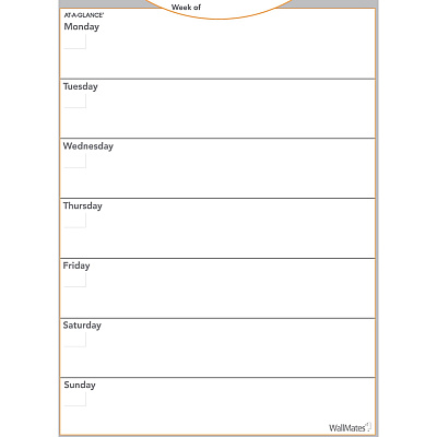 AT-A-GLANCE WallMates Self-Adhesive Dry Erase Weekly Plan Surface (AAGAW503028)