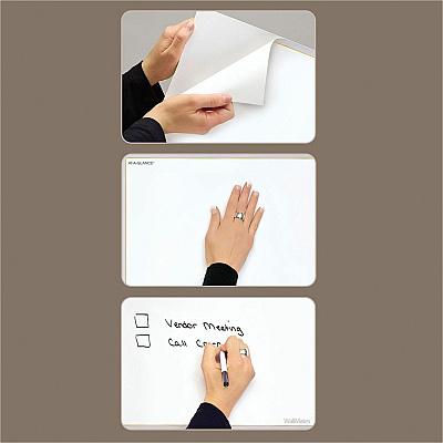 AT-A-GLANCE WallMates Self-Adhesive Dry Erase Yearly Planning Surfaces, 24 x 18, White/Gray/Orange Sheets, 12-Month (Jan to Dec): 2026 (AW506028)
