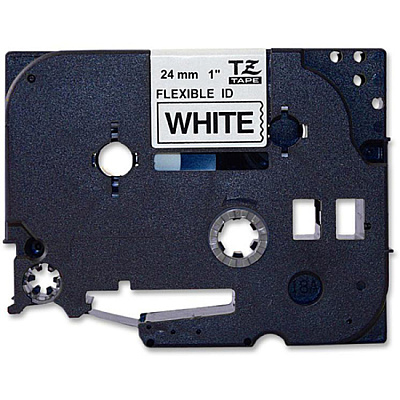 Brother 1" Black on White Flexible ID Tape (TZEFX251)