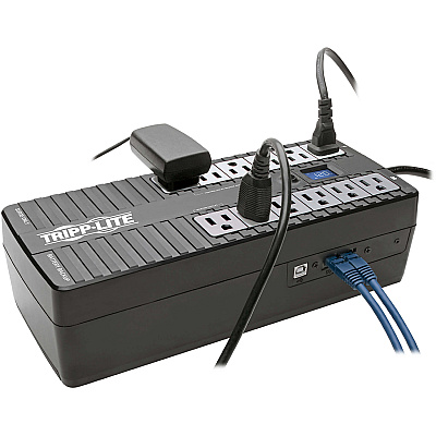 Tripp Lite 850VA 425W Standby UPS - 12 NEMA 5-15R Outlets, 120V, 50/60 Hz, USB, LCD, ENERGY STAR, Desktop/Wall (ECO850LCD)