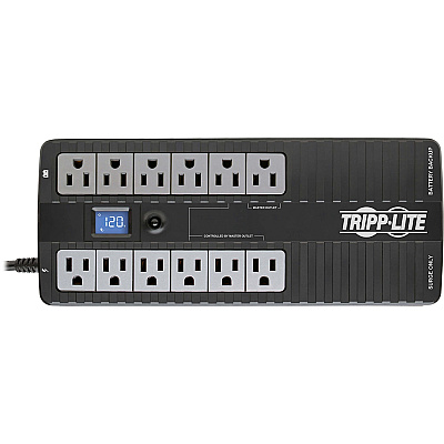 Tripp Lite 850VA 425W Standby UPS - 12 NEMA 5-15R Outlets, 120V, 50/60 Hz, USB, LCD, ENERGY STAR, Desktop/Wall (ECO850LCD)