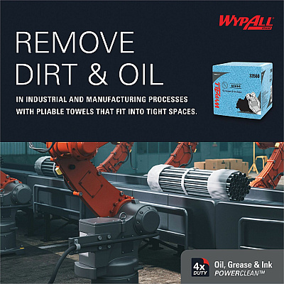 Wypall Oil, Grease & Ink Quarterfold Disposable Cloths (KCC33560)